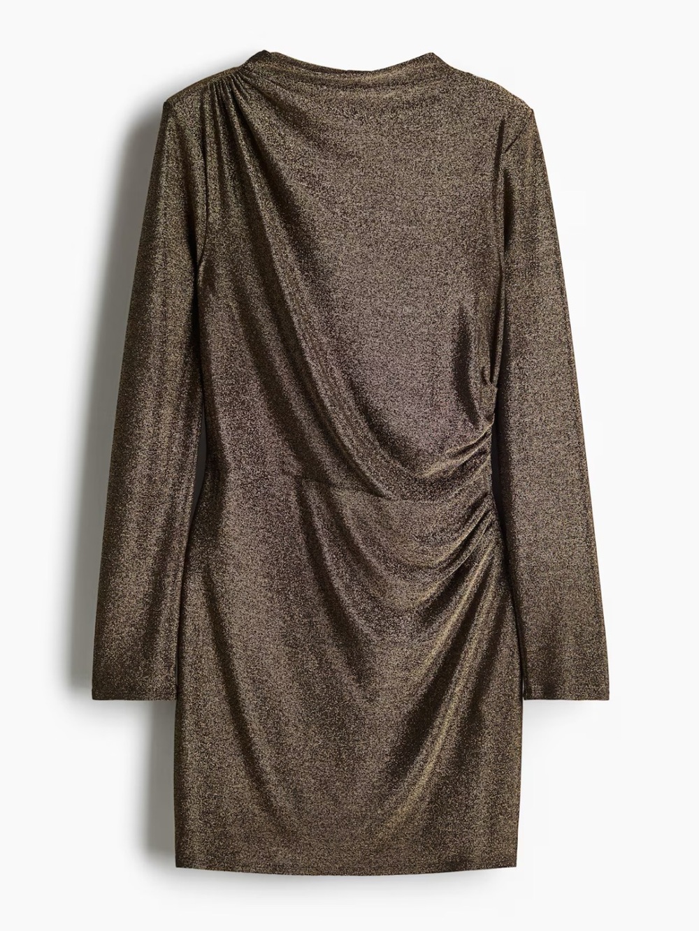 H&M Metallic Bronze Long-Sleeve Mini Dress